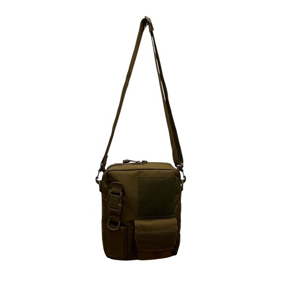 D5 Column Unisex Olive Green Nylon Tactical Adjustable Strap Crossbody Bag - Picture 1 of 12